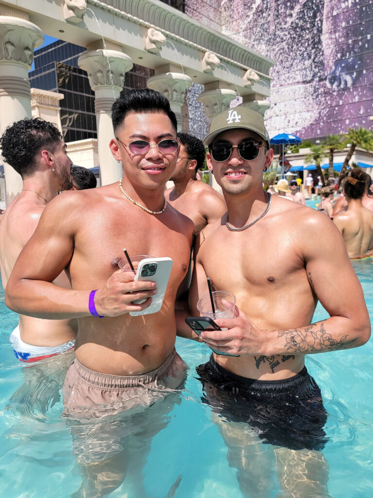 Partygoers at Temptation Sundays at the North Pool of the Luxor Hotel and Casino.