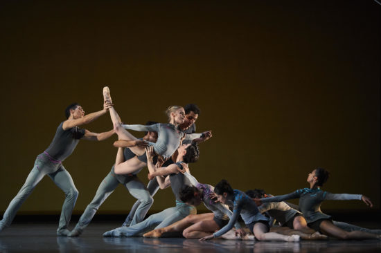 A moment in Myles Thatchers' ballet called Ghost in the Machine, where there are about 20 dancers on stage.