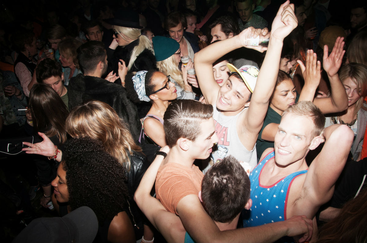 Enjoying a free, open-air party at Homomonument