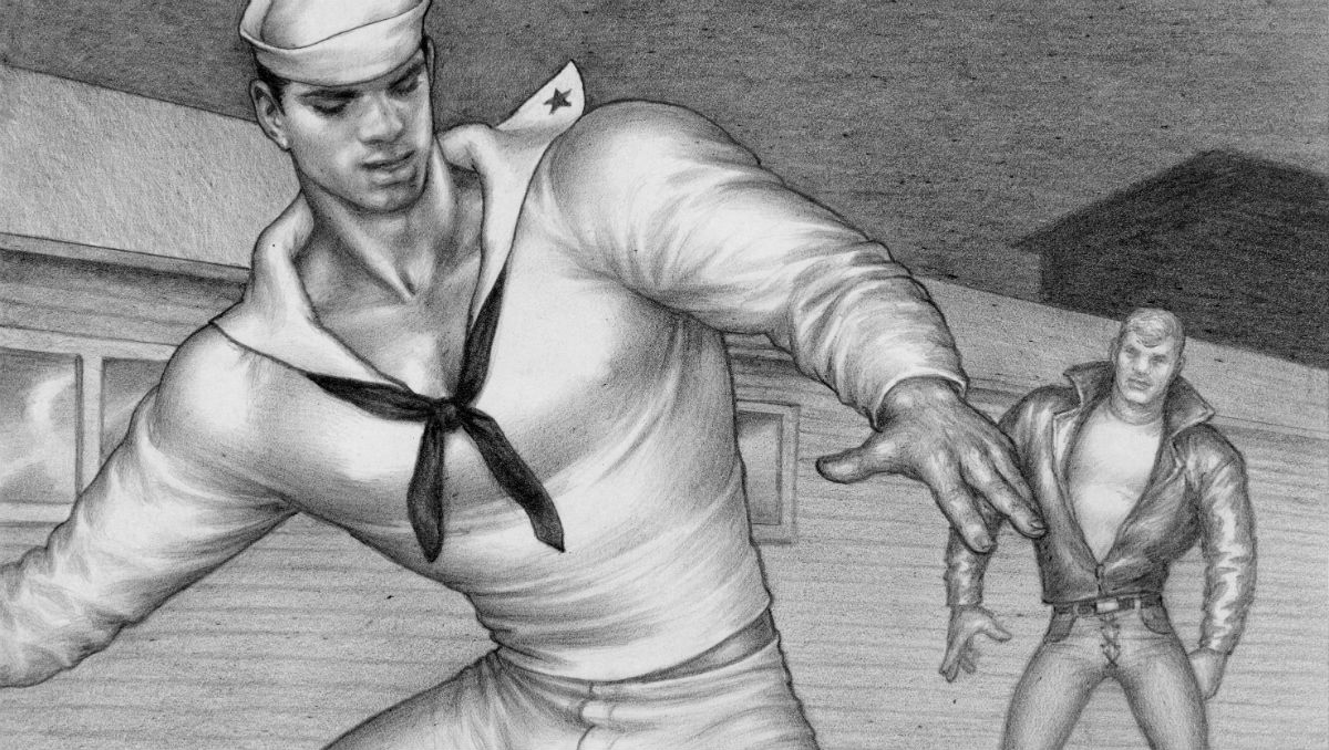 A detail from an image from 'The Sailor and the Cyclist', courtesy Tom of Finland Foundation