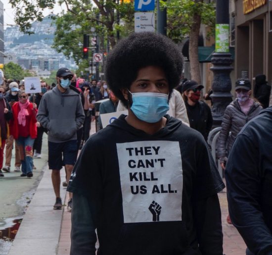 Protester in San Francisco, May 31, 2020. Photo by David Schnur / 48 Hills
