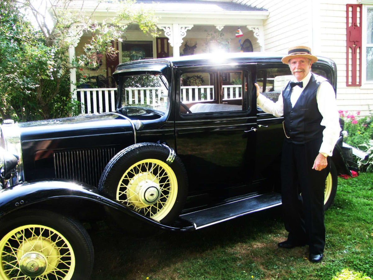 Jim Culbert and his vintage car
