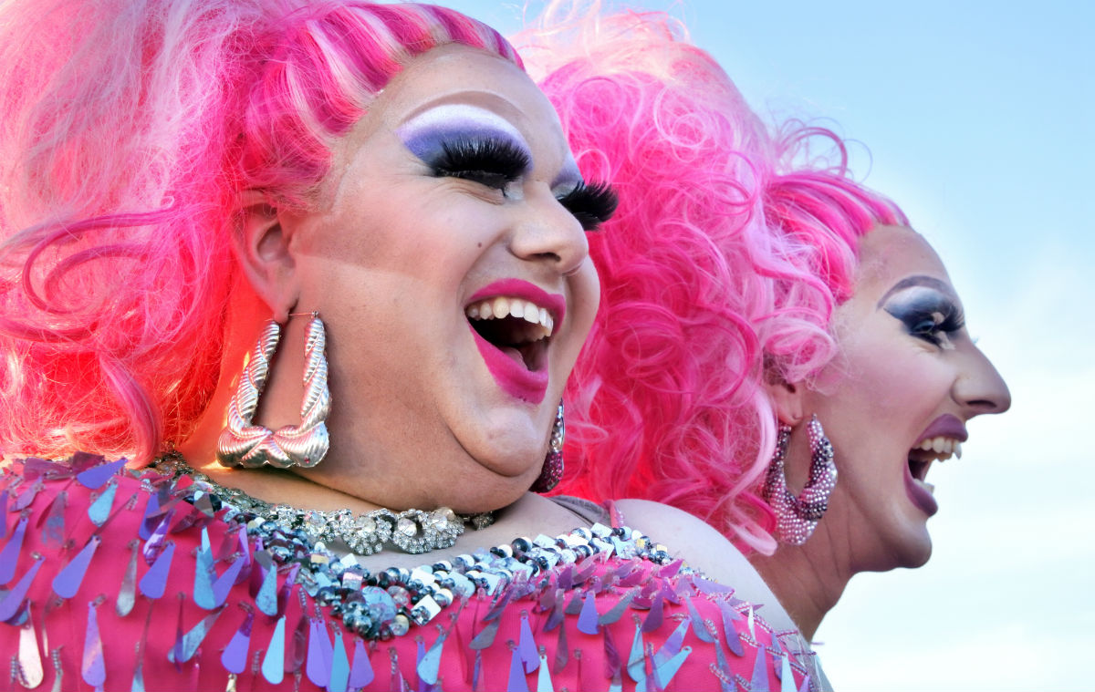 Drag queens at a Pride festival