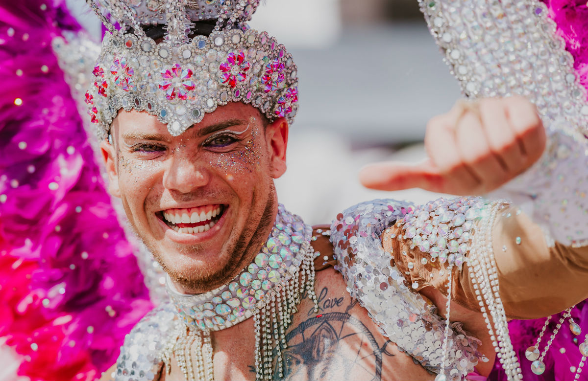 A carnival-goer in Aruba