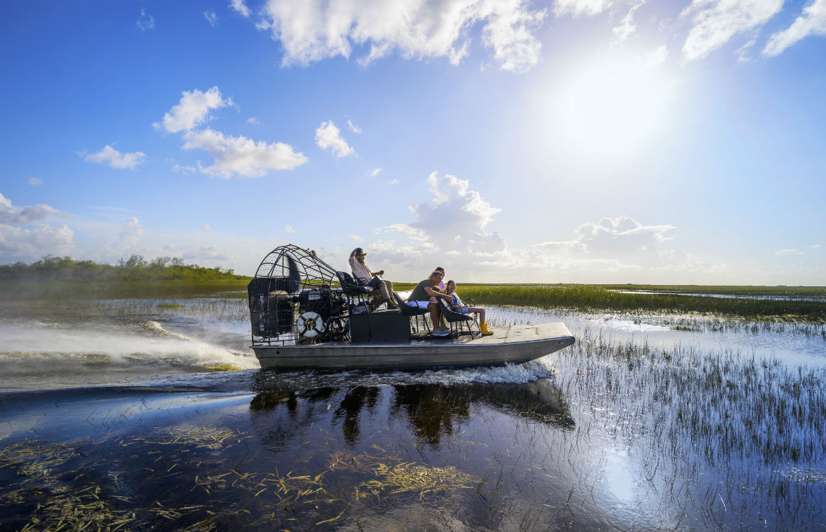 An airboat safari in the Everglades