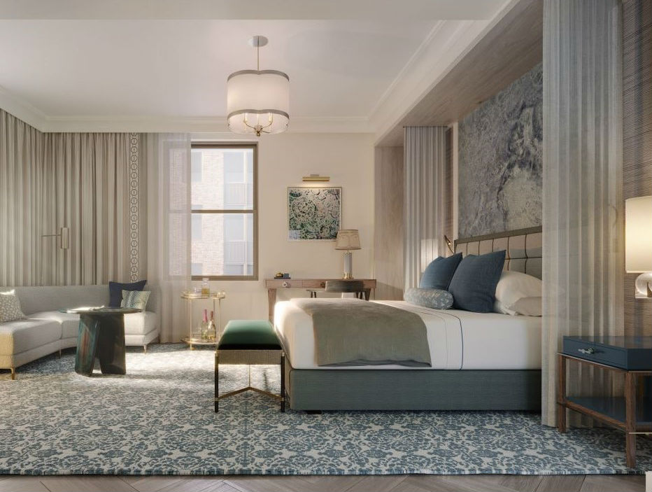 A suite at the Wall Street Hotel