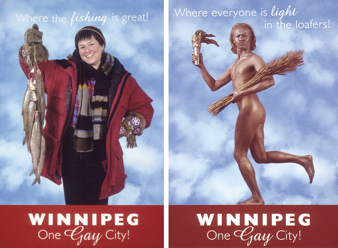 Two of the Winnipeg campaign posters by Shawna Dempsey & Lorri Millan