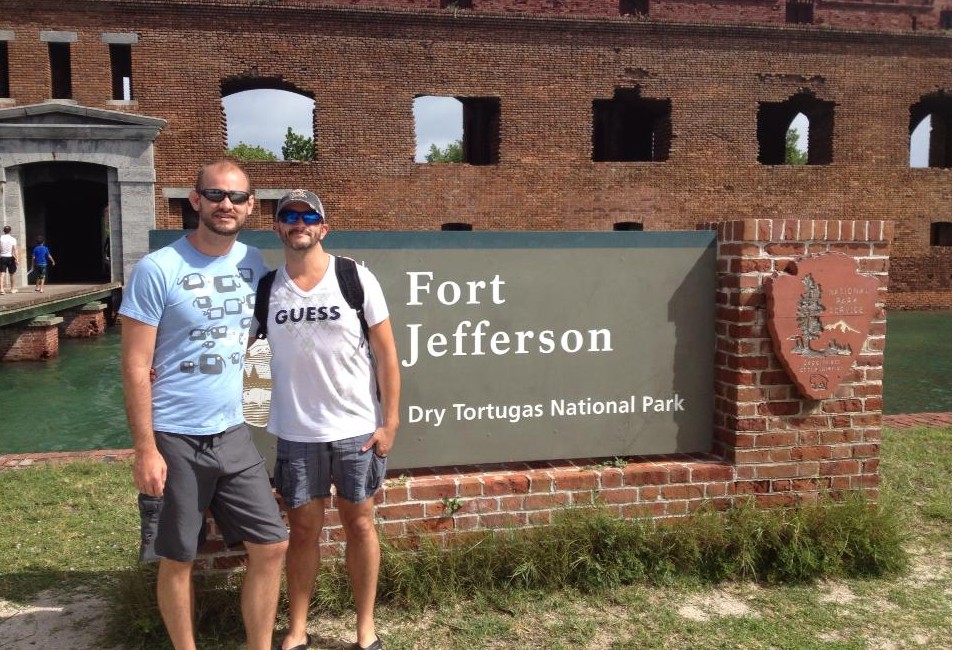 Jeffrey Smead (left) and husband James Braun at Fort Jefferson