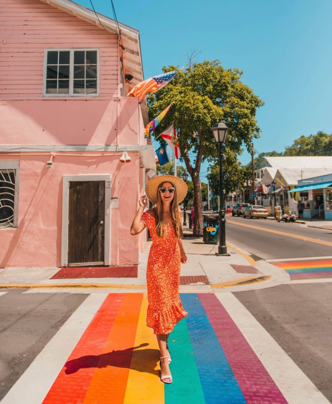 The rainbow crosswalks in Key West