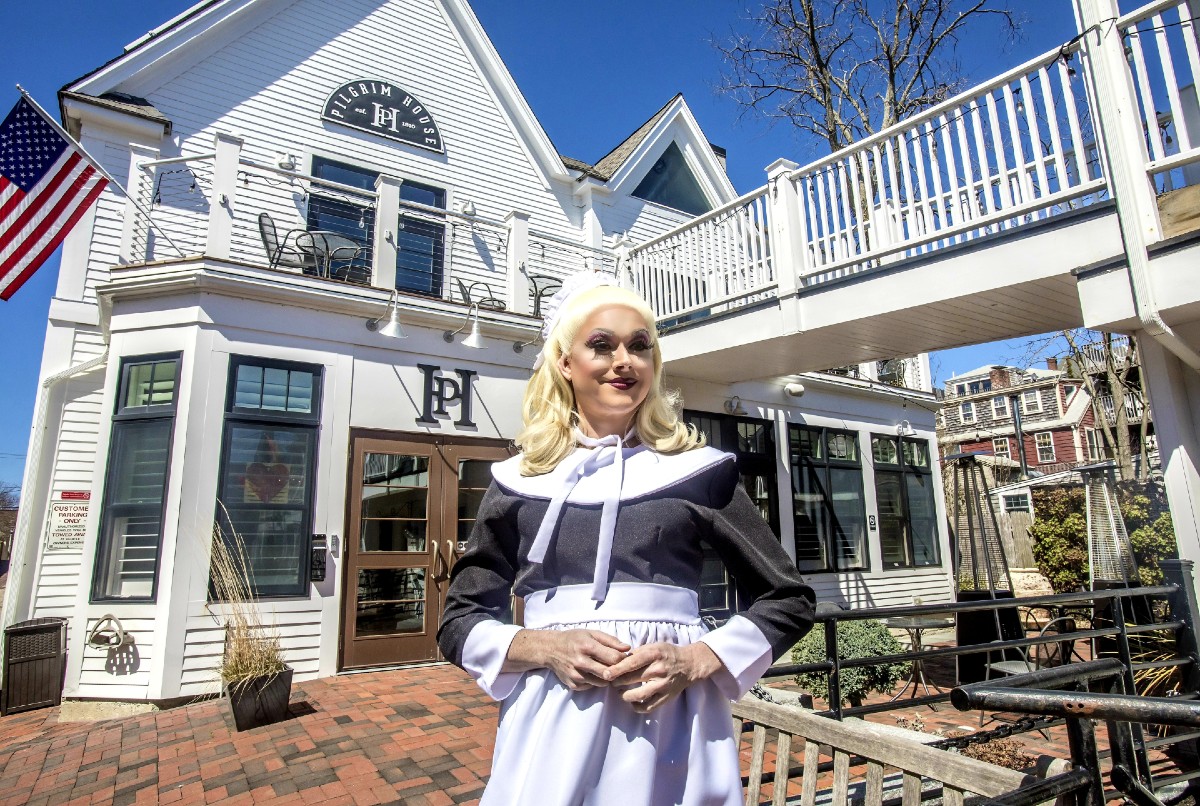 Paige Turner outside Pilgrim House
