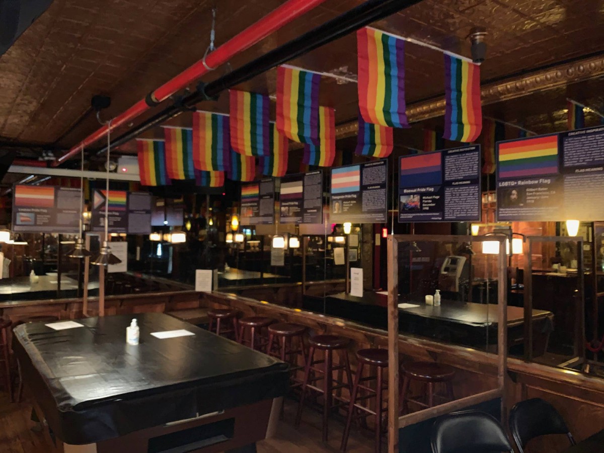 The pride flag exhibition at New York's Stonewall Inn