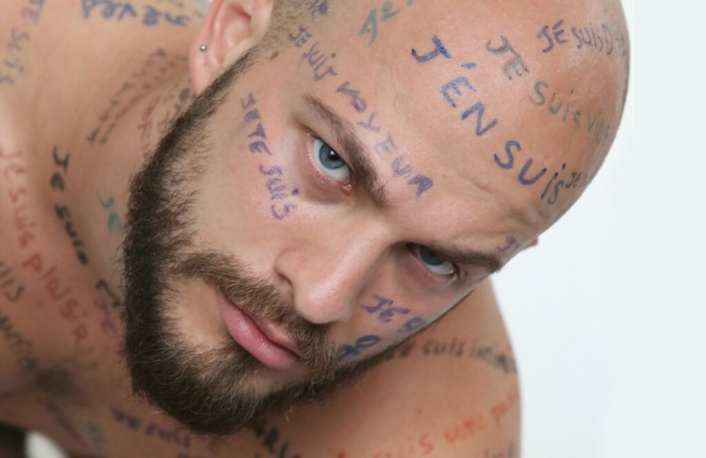 An image from Marc Martin's latest gay art show, exploring masculinity