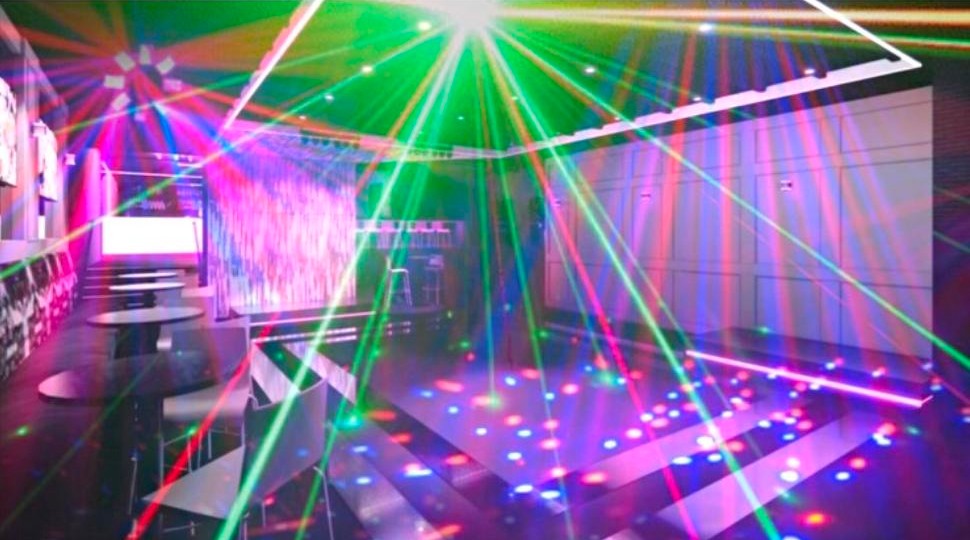 An artist's rendering of the Cube club room at Fountain Haus