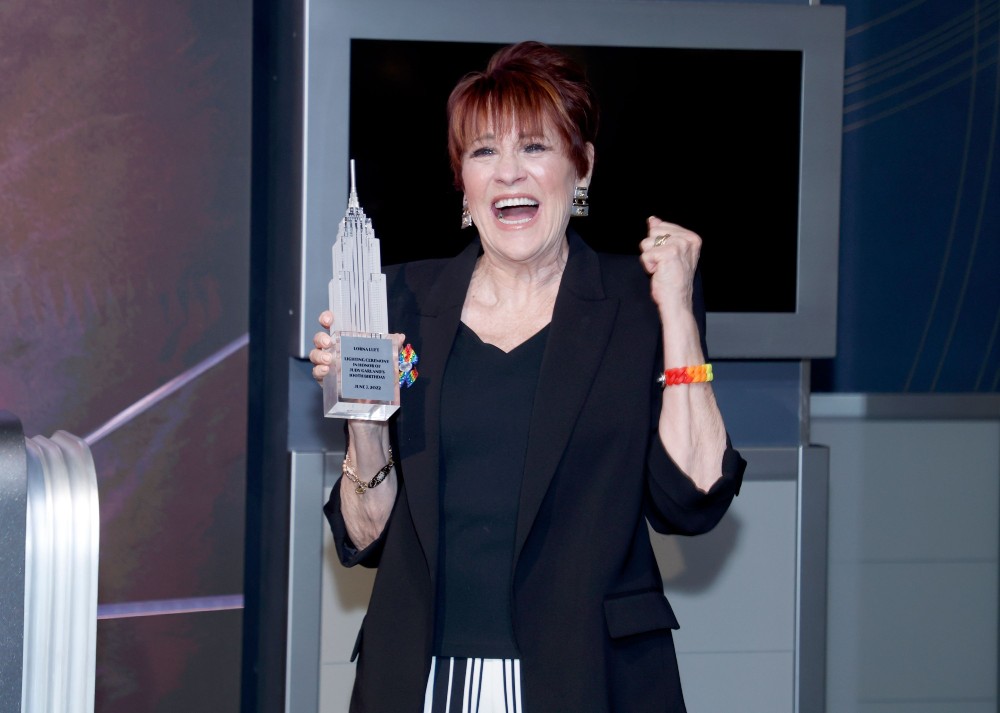 Lorna Luft at the Empire State Building to mark the 100th birthday of her mom, Judy Garland